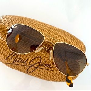Maui Jim women’s small Baby Beach polarized aviator sunglasses in gold